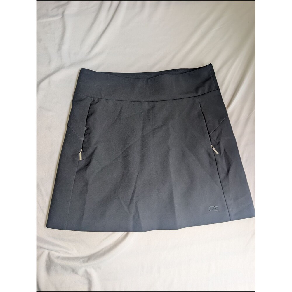 Cutter & Buck Black Athletic Mini Skort with Zip Details